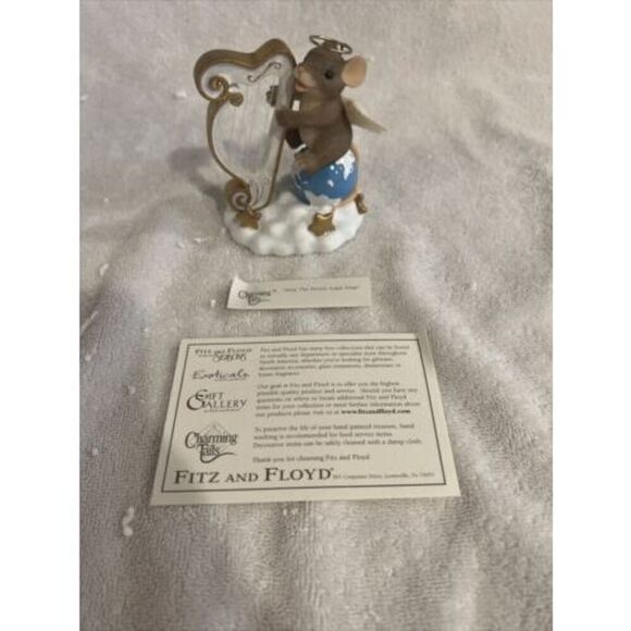 Charming Tails Harp The Herald Angel Sings Mouse Figurine Wings Halo 87/131 - Picture 3 of 9